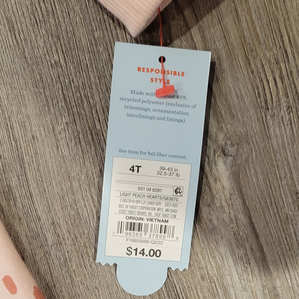 Size 4T | Cat & Jack Toddler Girls' Heart French Terry Long Sleeve Dress - Picture 4 of 6